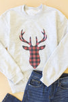Buffalo Plaid Reindeer Ash Graphic Sweatshirt