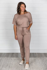 Afbeelding in Gallery-weergave laden, Just Leave It To Me Taupe Jumpsuit
