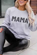 Ladda upp bild till gallerivisning, Mama Block Grey Graphic Sweatshirt

