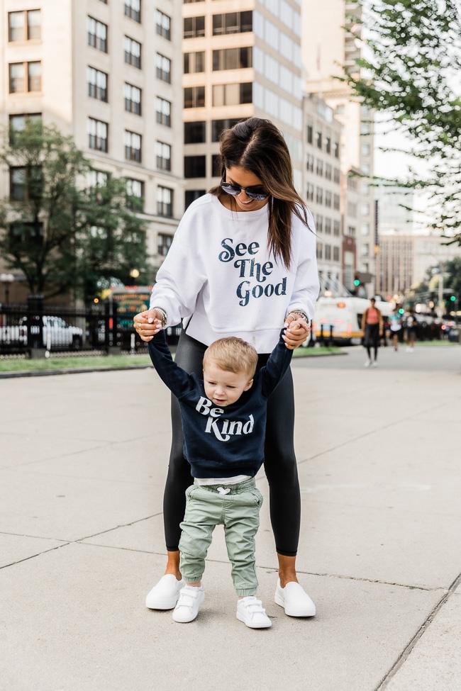 LIVING MY BEST STYLE X PINK LILY Be Kind Navy Toddler Graphic Sweatshirt