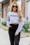Mama Animal Print Sweatshirt Grey