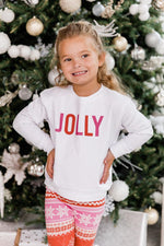 Load image into Gallery viewer, Kids Colorful Jolly White Graphic Sweatshirt
