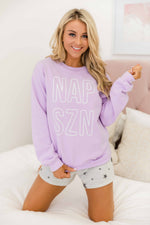 Load image into Gallery viewer, Nap Szn Orchid Graphic Sweatshirt
