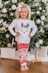 Kids Leopard Print Reindeer Lady White Graphic Sweatshirt