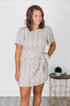 Stylish And Chic Spotted Dress Beige