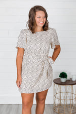 Load image into Gallery viewer, Stylish And Chic Spotted Dress Beige
