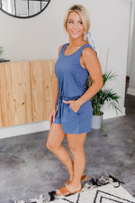 Load image into Gallery viewer, Summer Classics Navy Romper
