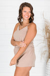 Uptown Girl Romper Taupe