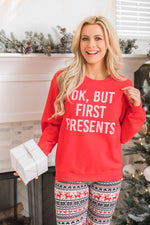 Carregar imagem no visualizador da galeria, OK, But First Presents Graphic Sweatshirt
