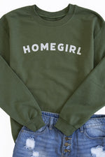 Load image into Gallery viewer, Homegirl Block Graphic Sweatshirt Olive
