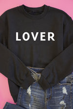 Load image into Gallery viewer, LOVER Block Black Graphic Sweatshirt
