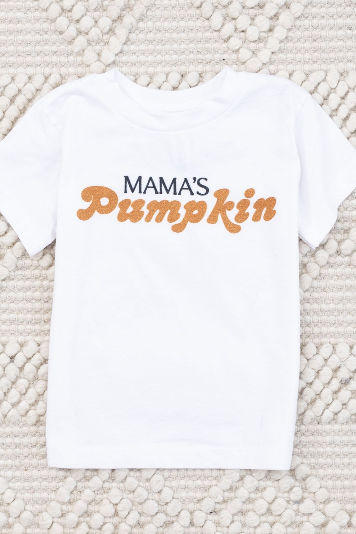 Mama's Pumpkin Orange Toddler White Graphic Tee