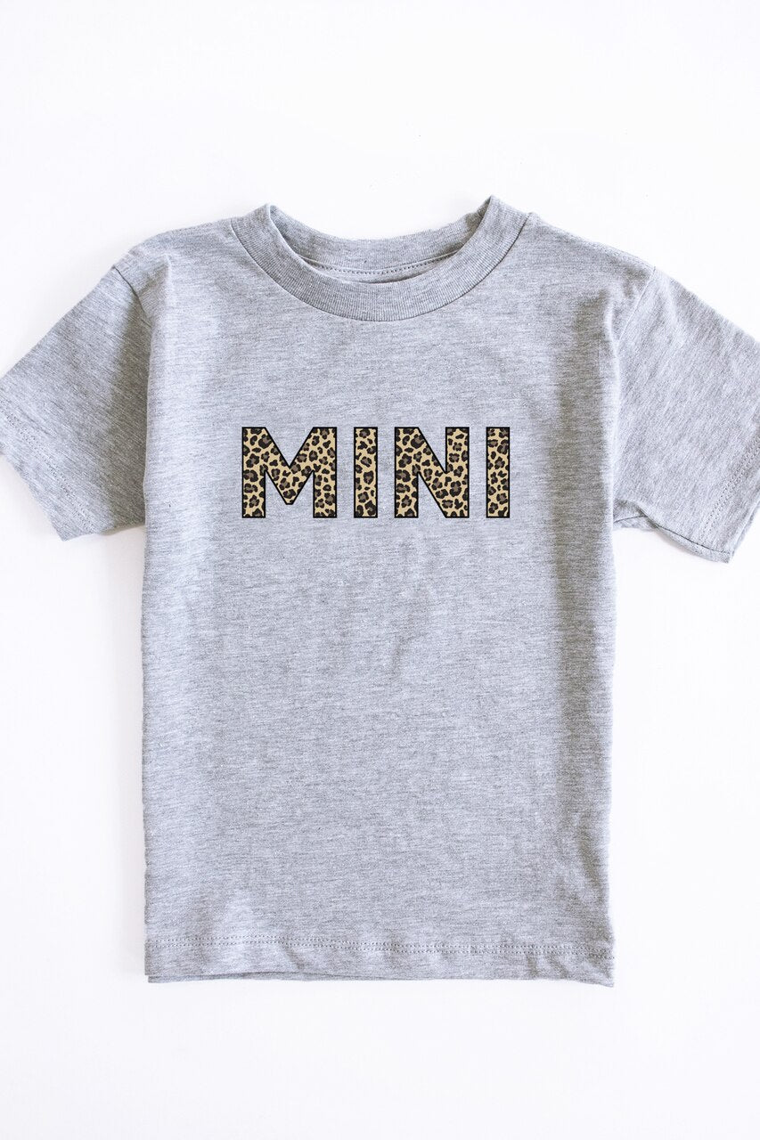 Mini Animal Print Youth Tee Grey