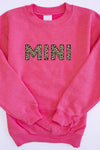 Mini Animal Print Kids Sweatshirt Safety Pink