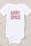 Baby Spice Mauve Graphic White Onesie